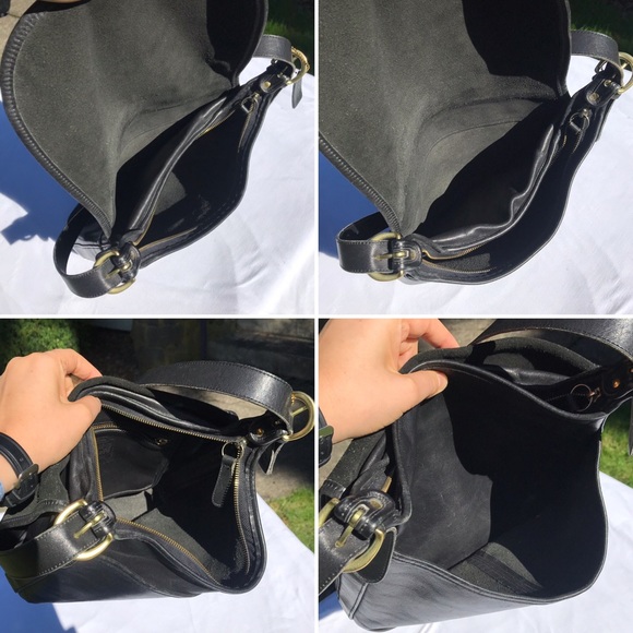 HUGE Vintage Coach Black Leather "Whitney" Bag - Picture 5 of 8